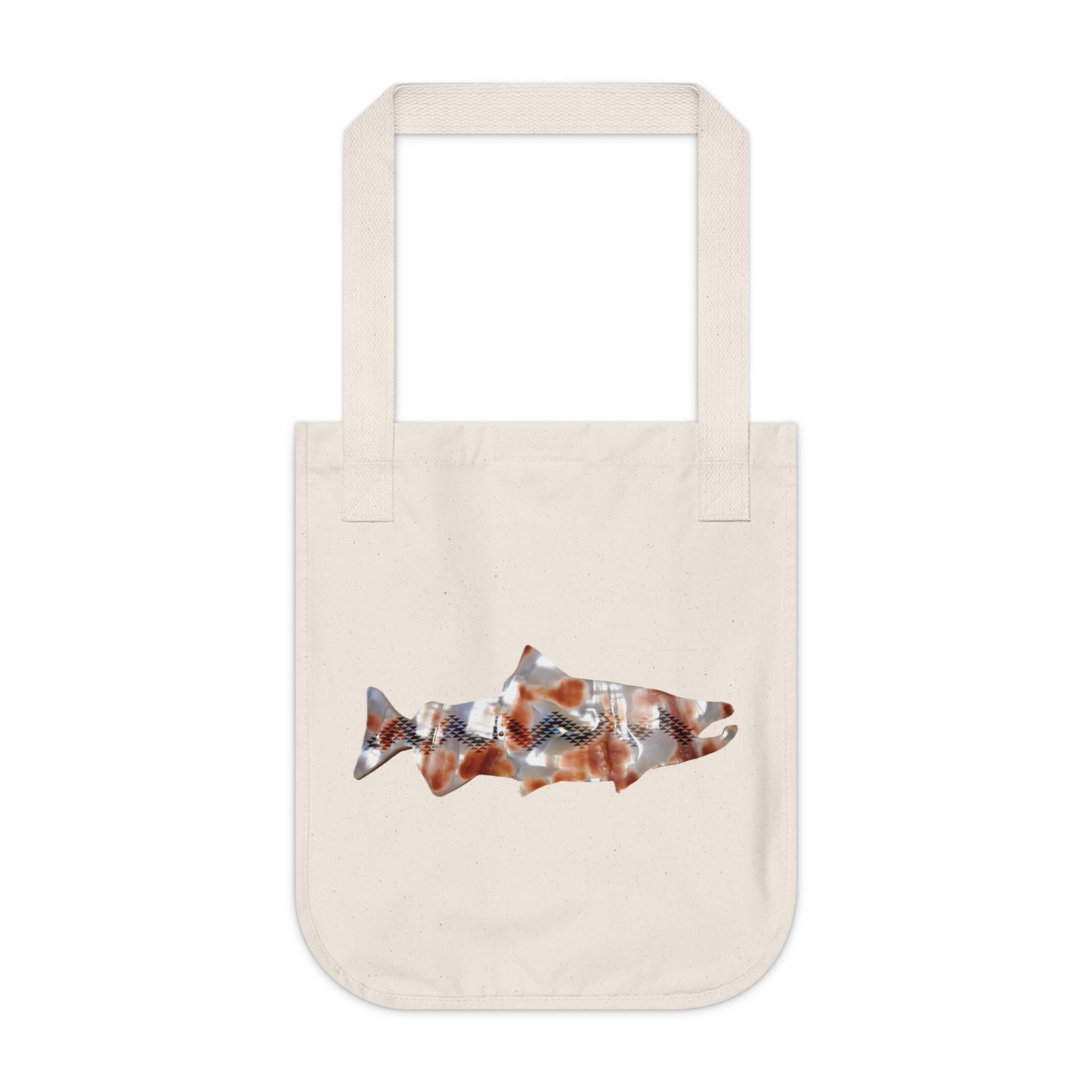 Eco-Friendly Canvas Tote Bag with Shark & Geometric Design