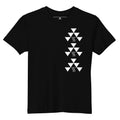 Youth Red Abalone Tee, front, black organic cotton