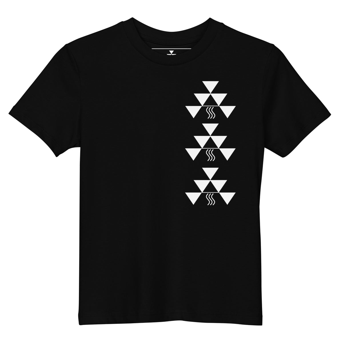 Youth Red Abalone Tee, front, black organic cotton