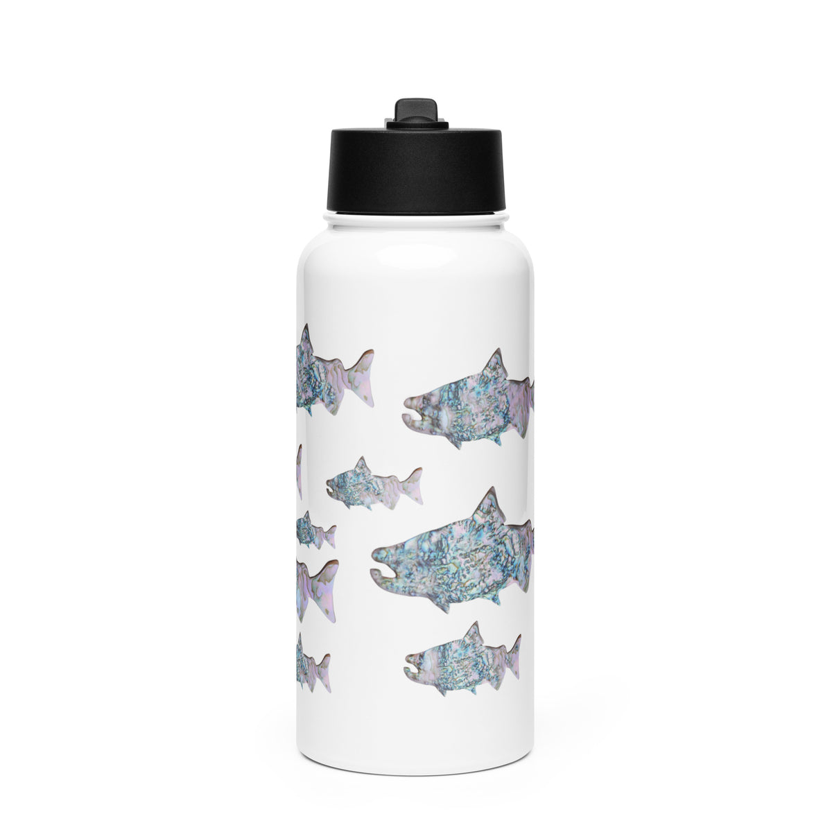 Nur Abalone Water Bottle, white, 32 oz, front