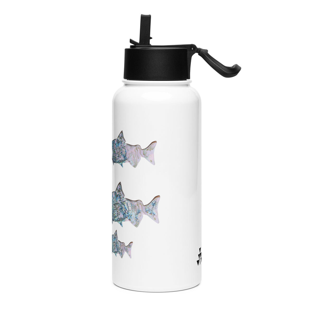 Nur Abalone Water Bottle, white, 32 oz, left side