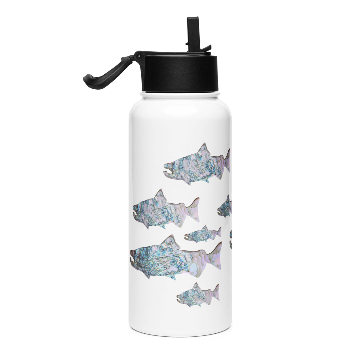 Nur Abalone Water Bottle, white, 32 oz, right side